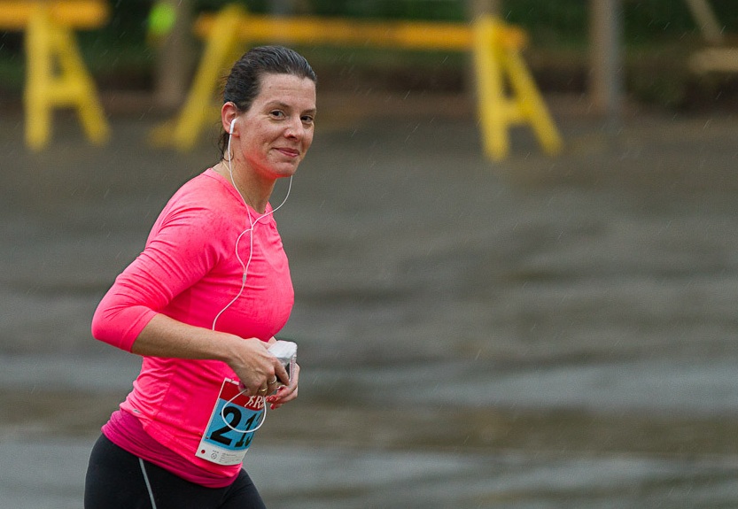 Caitlin Stevens-Kelly is shown in this photo at the Hampton 5-Miler. This year, she will race the half marathon at Marathon by the Sea. Photo from Run NB/Armand Landry.