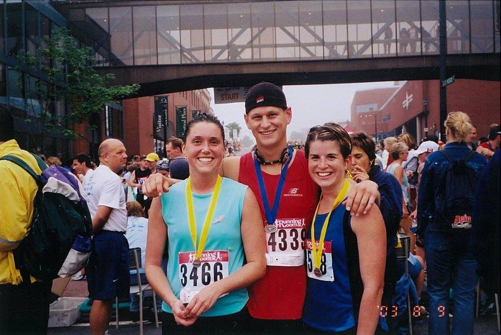 Natalie Davidson, right, ran her first half marathon at Marathon By The Sea in 2003